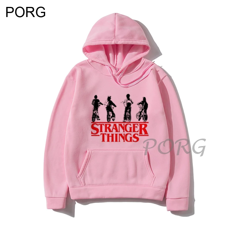 

Stranger Things Season 3 Hoodie Men/Women Harajuku Streetwear Funny Kawaii White Pink Hooded Tops Male Hoodies Hip Hop 90s