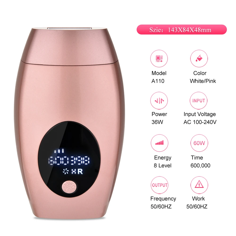 

600000 Flash Laser Hair Remover with Replacement Lamp Head LED Display Mini Laser Epilator Home Use IPL Hair Removal