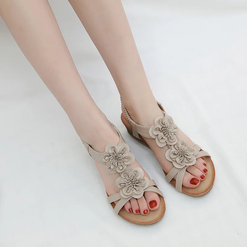 

Summer Shoes Women Bohemia Style Flip Flops Soft Flat Sandals Beach Casual Comfortable Plus Size Wedge Sandals