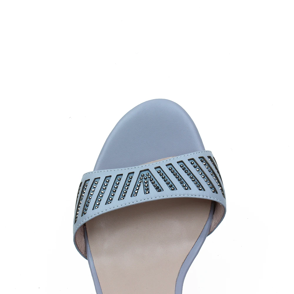 Женские сандалии с круглым носком focolo летние туфли на высоком каблуке ремешком