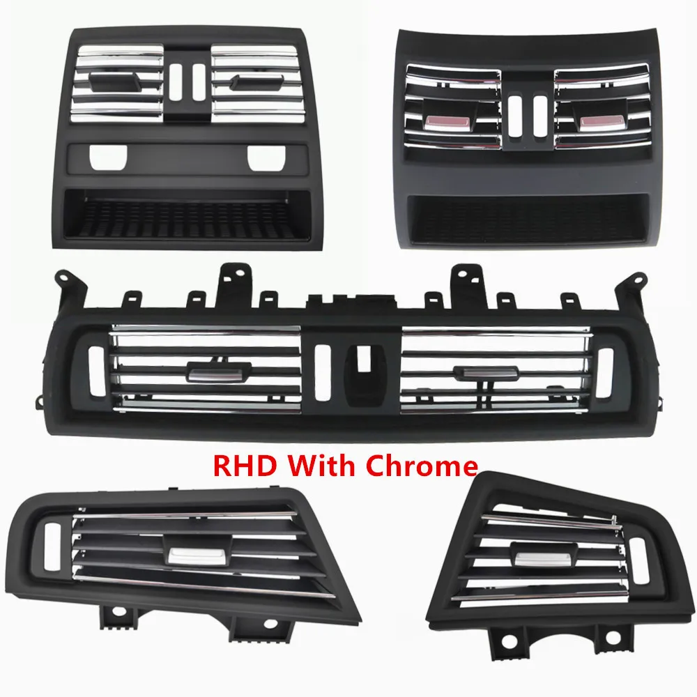 

RHD Right handle Drive Front Row Wind Left/Center Right Air Conditioning Vent Outlet Panel Chrome Plate For BMW 5 Series F10 F18