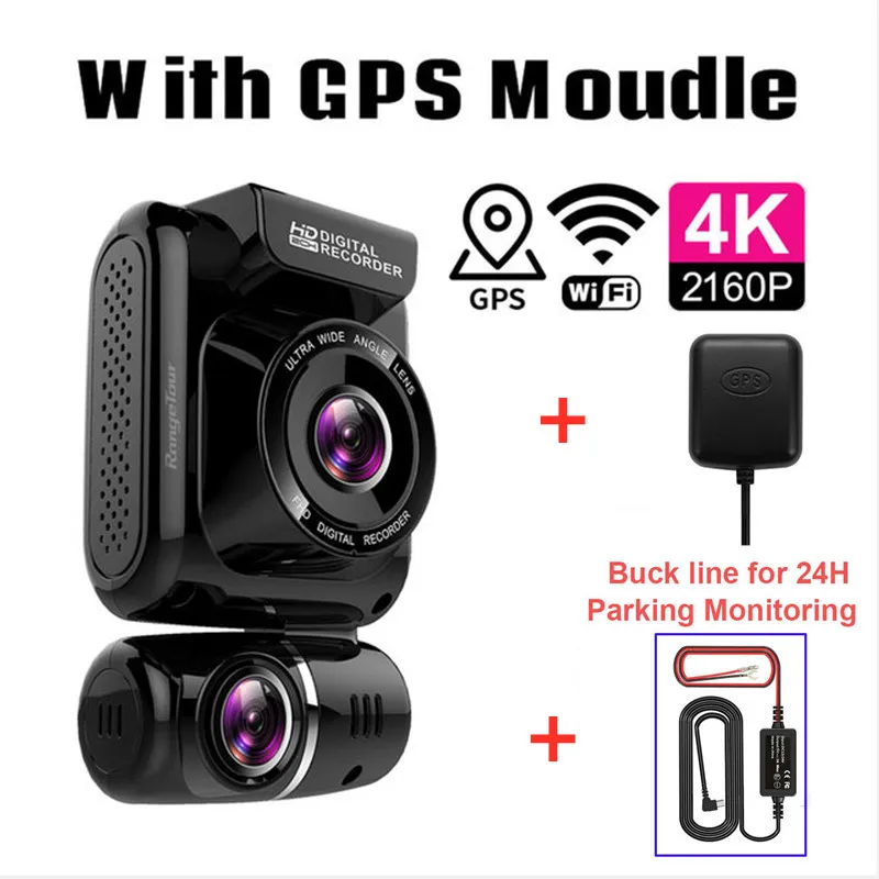 With GPS Moudle-BL Мини скрытый 4K 2160P Автомобильный видеорегистратор wifi gps регистратор Novatek 96663 чип sony IMX323 сенсор двойная камера видеорегистратор - Название цвета: With GPS Moudle-BL