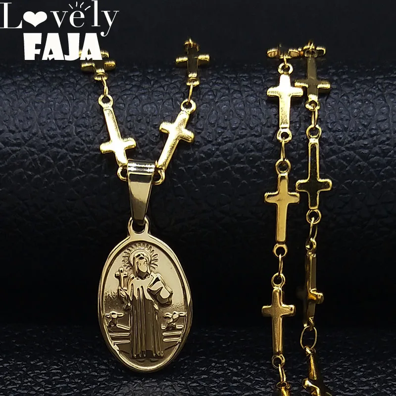 Женское Ожерелье из нержавеющей стали ожерелье золотого цвета с подвеской