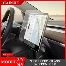 For Tesla Model 3 Y S X 2021 Accessories HD Blu-ray Center Console Screen Glass Membrane Model Three  Screen Protector Film