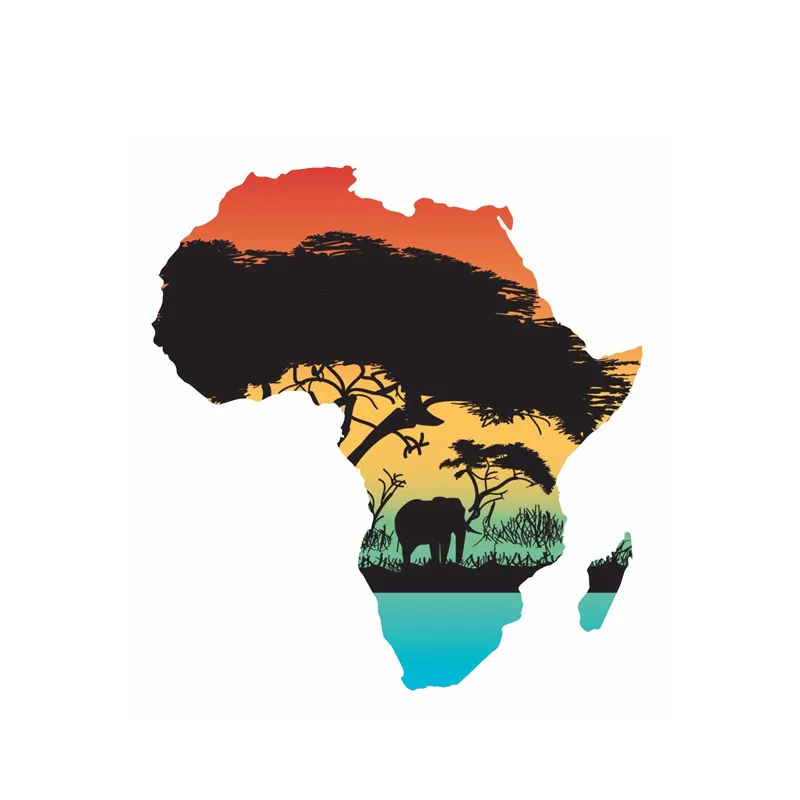 

Car Accessories Africa Map Flag PVC Body Car Sticker , window, motorcycle Decal, 12CM*13CM