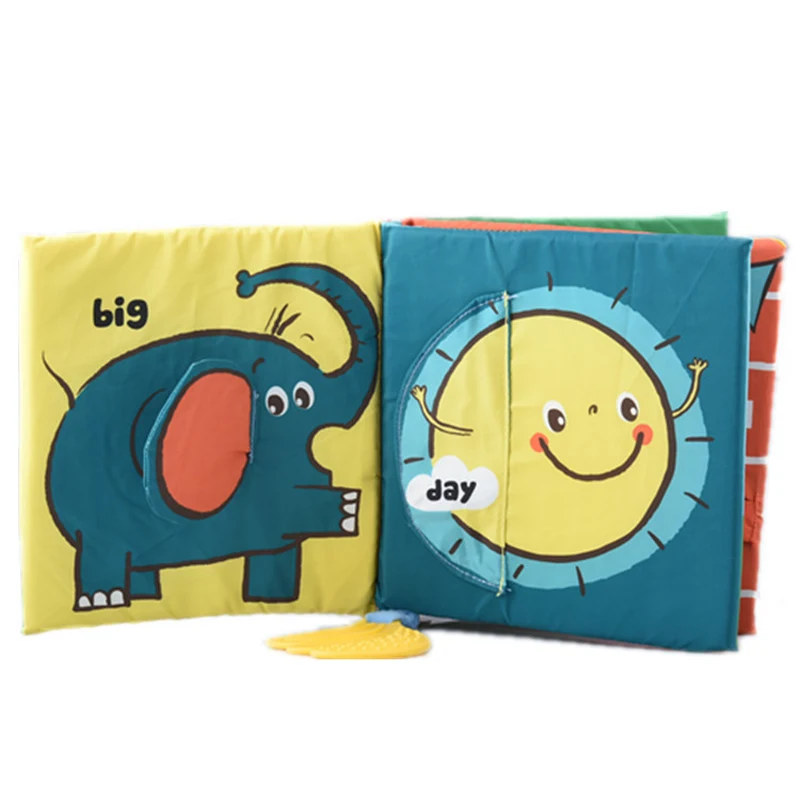 Мягкая Книга в виде слона трехмерная головоломка для раннего развития зубная