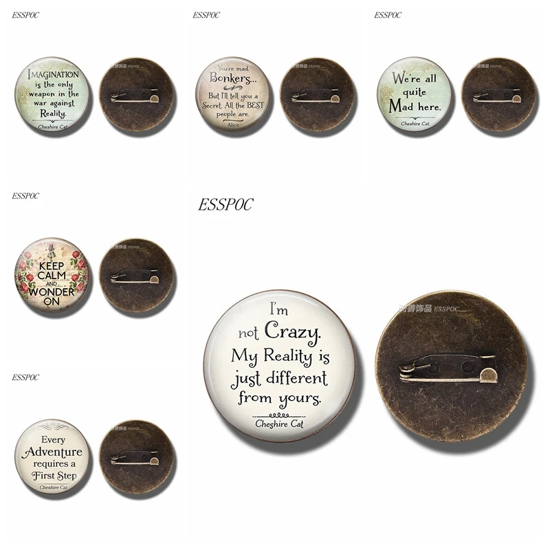 Я не цитата ювелирные изделия стеклянный купольный кабошон брошь одежда модные