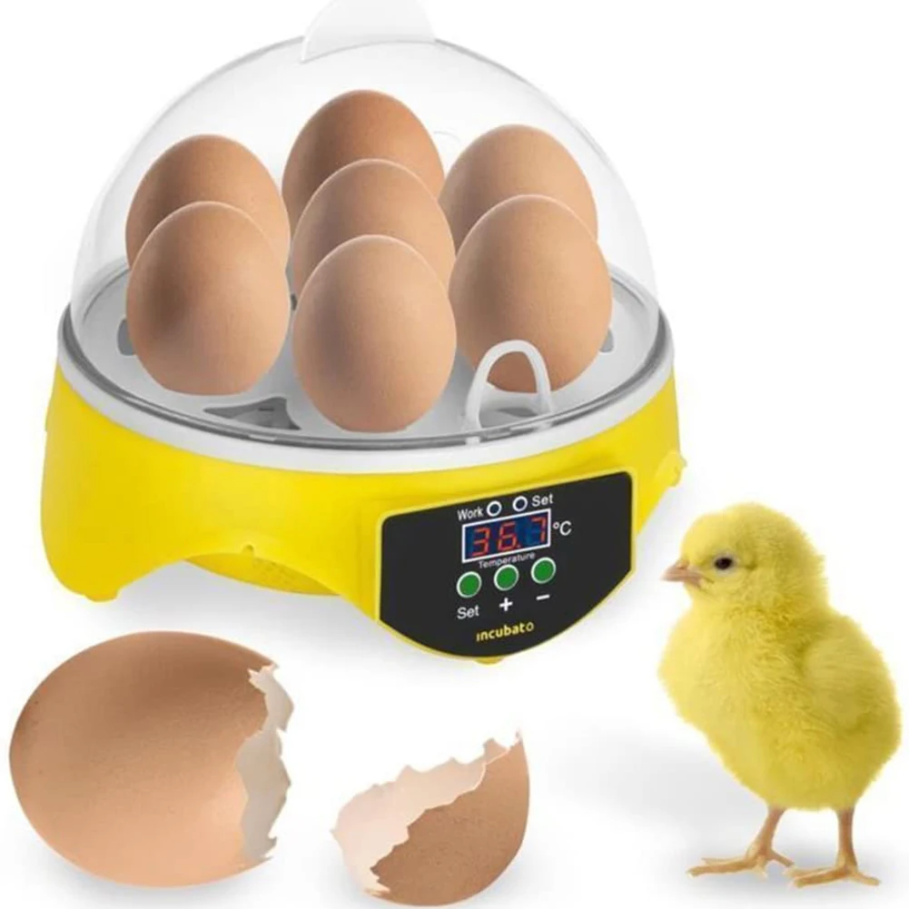 7 Eggs Incubator Chicken Bird Egg Incubator Automatic Intelligent Quail Parrot Brooder Hatcher Chicken Duck Pigeon Incubators