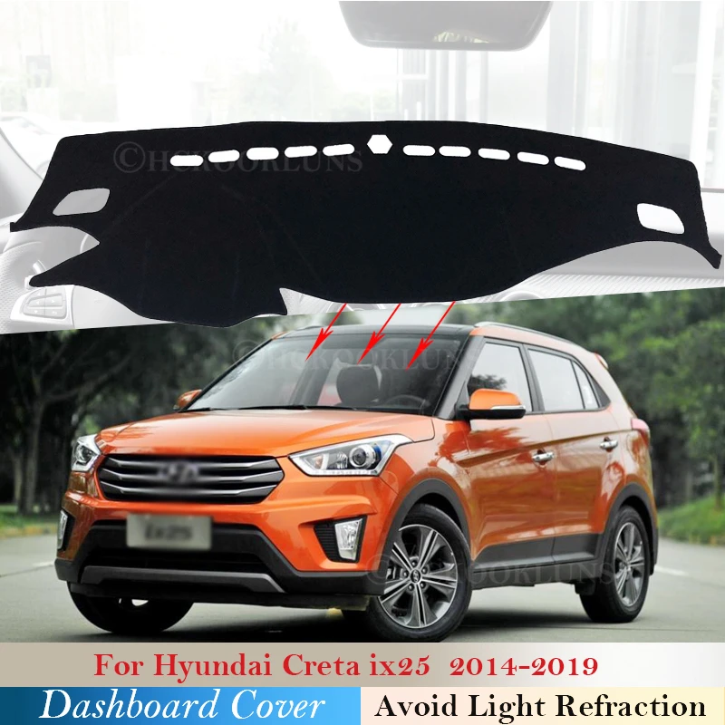 

Dashboard Cover Protective Pad for Hyundai Creta Ix25 2014 2015 2016 2017 2018 2019 Car Accessories Dash Board Sunshade Carpet