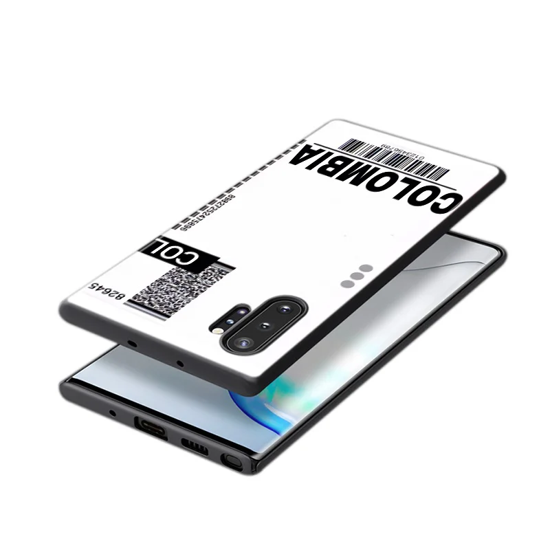 

Fashion Travel Air Ticket For Samsung Galaxy Note 20 10 9 8 S21 S10 S10E S9 S8 S7 Ultra Lite Plus Pro 5G Black soft Phone Case