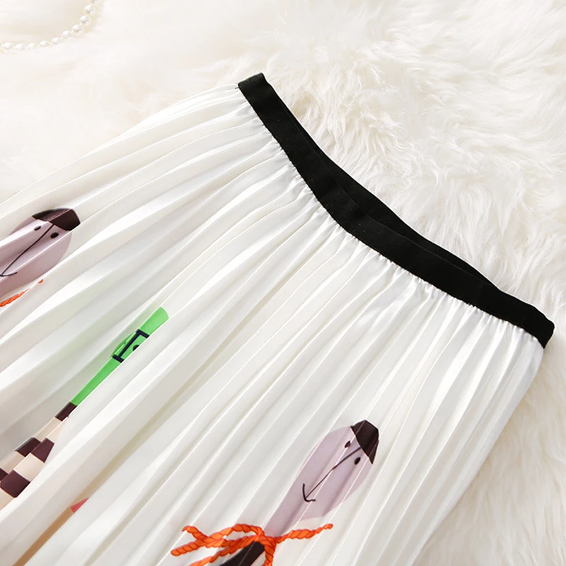 Женская длинная Плиссированная юбка средней длины с высокой талией в