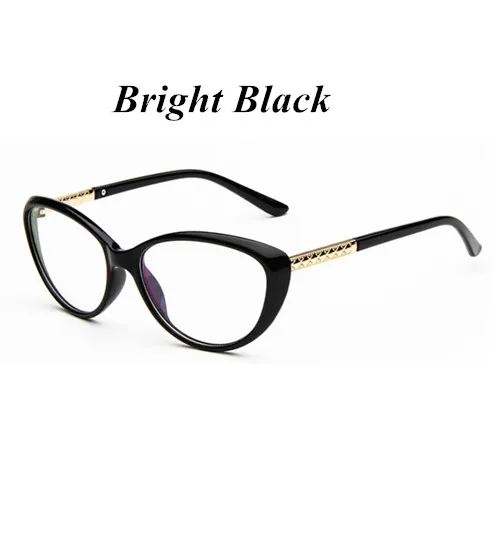 bright black KOTTDO, ретро очки кошачий глаз, сексуальные оптические очки, женские очки по рецепту, Мужская дешевая Оправа очков, очки для компьютера - Цвет оправы: bright black