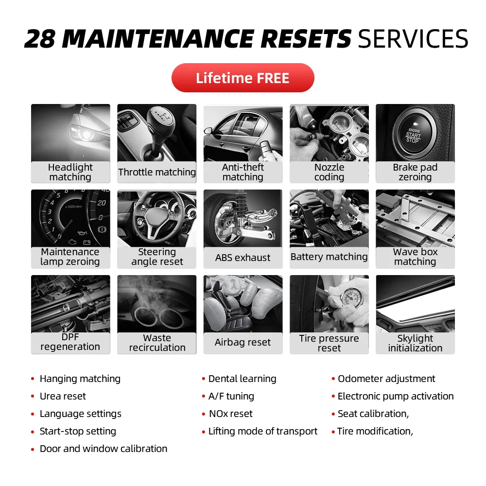 MUCAR VO6 Auto obd2 Scanner Diagnostic Tools Full System Action Test ECU Coding 28 Resets OBD2 Tool Lifetime Free Update |