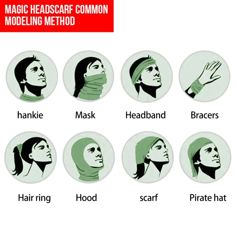 

Unisex Women Men Multicolor Magic Head Face Mask Neck Gaiter Snood Headwear Motorcycle Cycling Tube Scarf Headband Gradient Mask