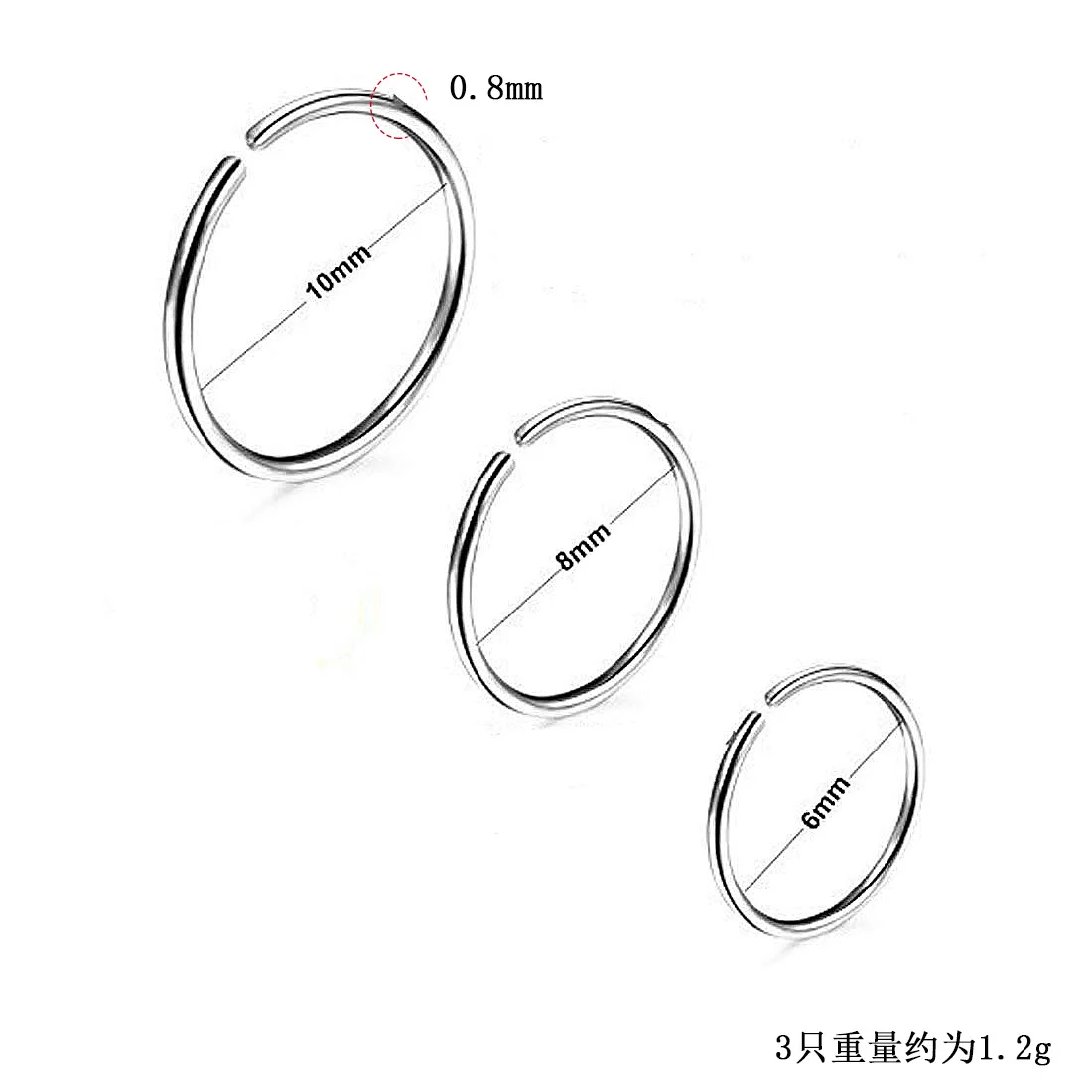 9 шт./лот кольцо для носа серьги-кольца перегородка кольца из нержавеющей стали