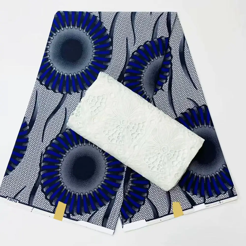 

new 3 yards ankara wax print fabric with 2.5 yards voile lace fabric mesh cord design african lady wedding party best selection