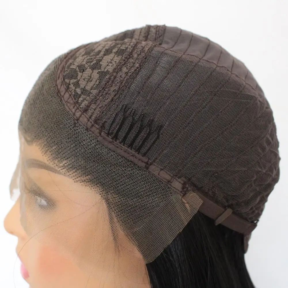 

Newness Lace Front Wig Black Color Natural Wave Bob Glueless Heat Resistant Synthetic Lace Wigs For Women