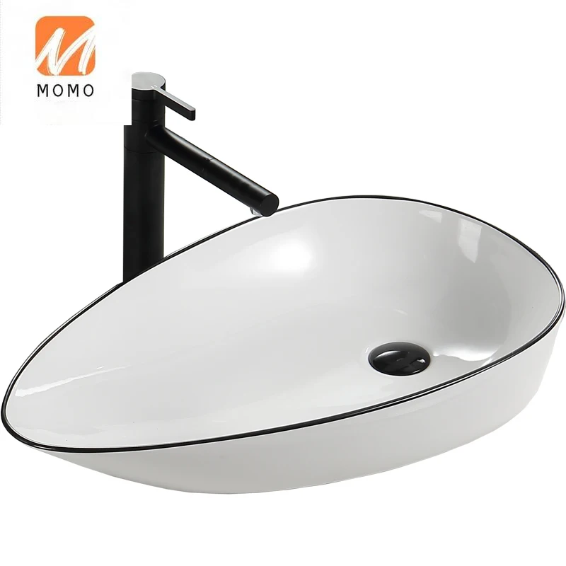 

Настольная раковина, боковая раковина из керамики для воды, креативная раковина для отеля, раковина для ванной, раковина для умывальника со съемным светом, Роскошная большая