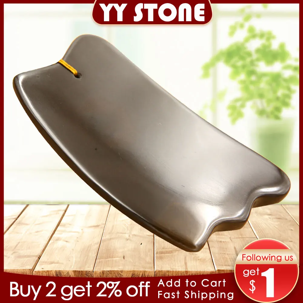 5A grade SiBin brown color Bian stone massage guasha beauty face plate 100% original backpain relief relax anti wrinkle |