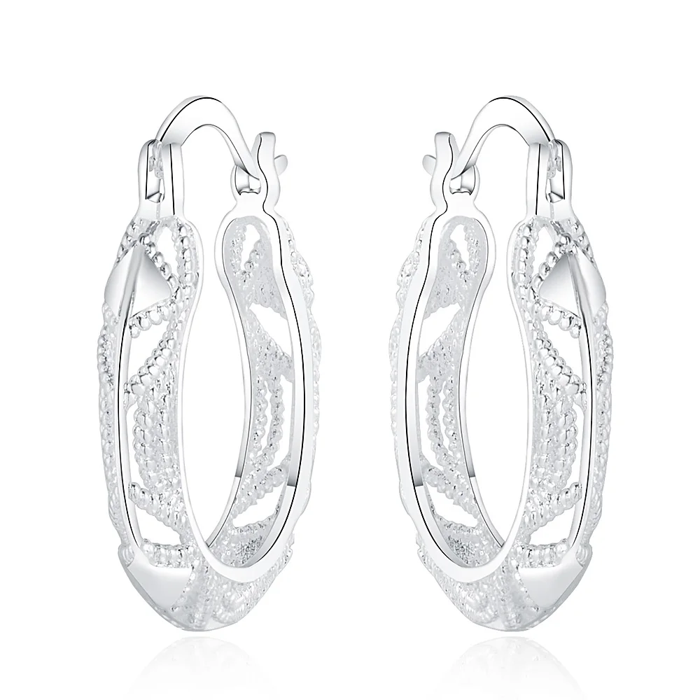 

wholesale 100% 925 Sterling Silver vintage earrings for woman high quality Fashion party Jewelry Christmas Gifts Wedding korean