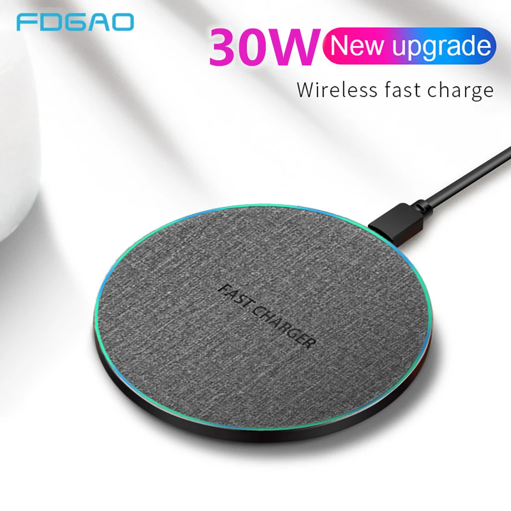 FDGAO 30W Fast Wireless Chargers For Samsung S21 S20 Note 20 Quick Charging for iPhone 14 13 12 11 Pro X XR XS Max 8 Plus