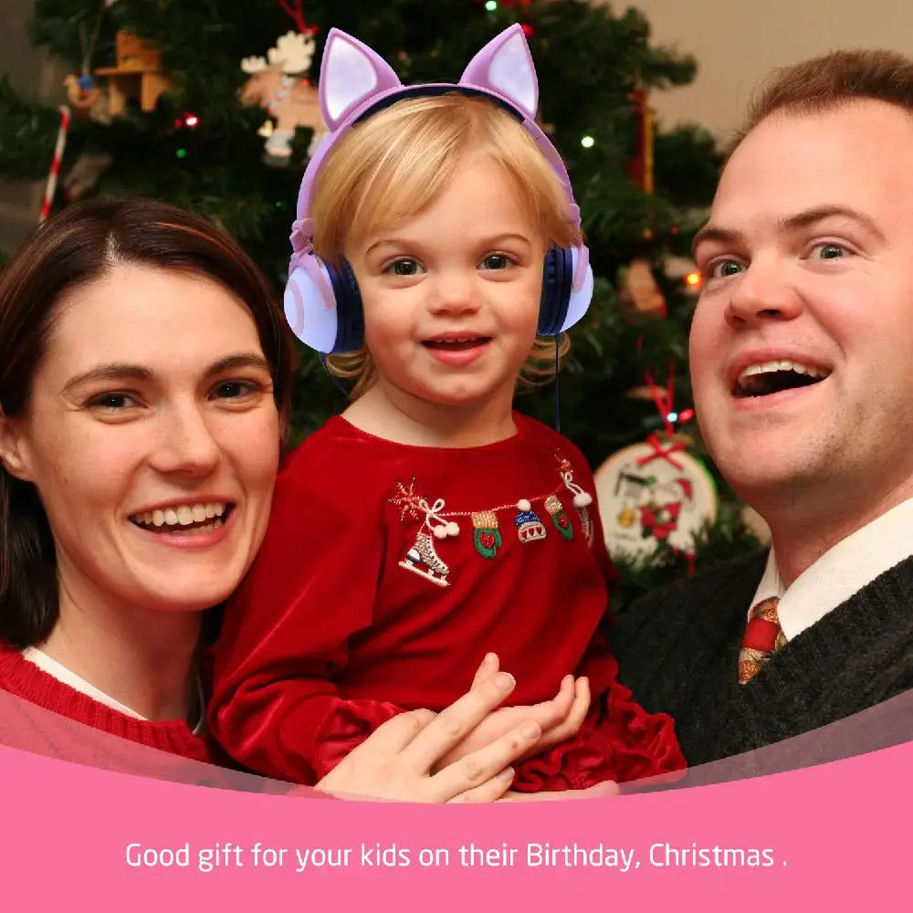 Мигающие музыкальные Игровые наушники детские светодиодные проводные с