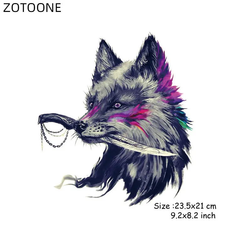 Нашивка ZOTOONE с головой волка аппликация для глажки Мультяшные животные наклейки