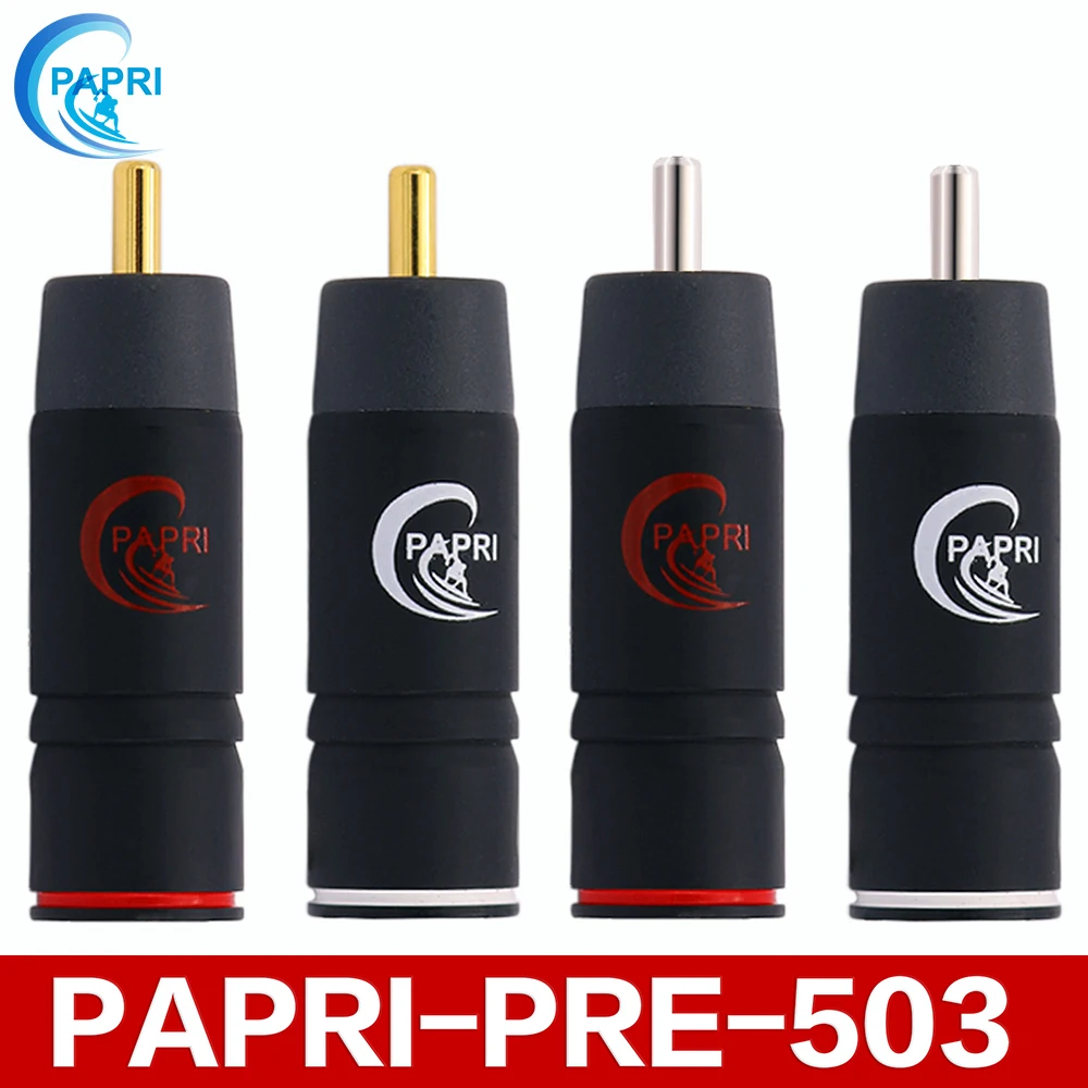 

PAPRI PRE-503 Gold-Plated Rhodium Plated Copper RCA Connector HiFi RCA Repair Plug Audio Jack Gold Plated Plug For 6MM/8MM Cable