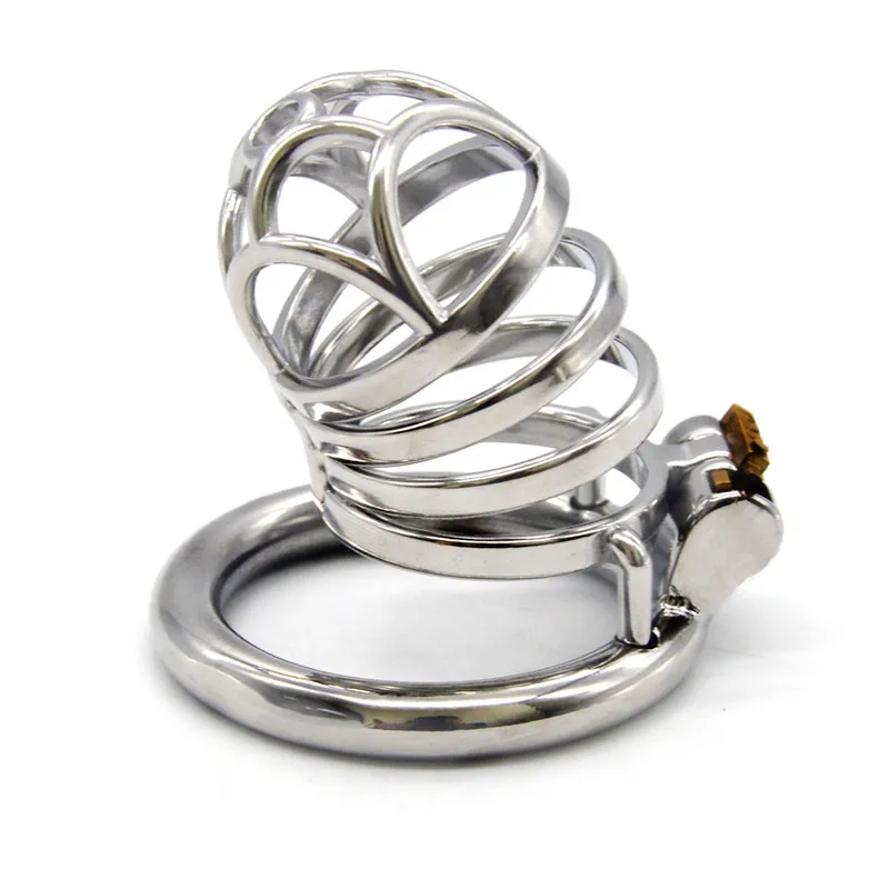 Penis Captivity Stainless Steel Male Chastity Device Bondage Cock Cage Reusable Round Penis Rings Sex Products for Men G258C