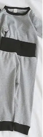 thin white striped Осенне-зимние пижамные комплекты в полоску из чистого хлопка для мальчиков и девочек футболка с длинными рукавами и штаны для маленьких детей комплекты из 2 предметов одежда для отдыха - Цвет: thin white striped