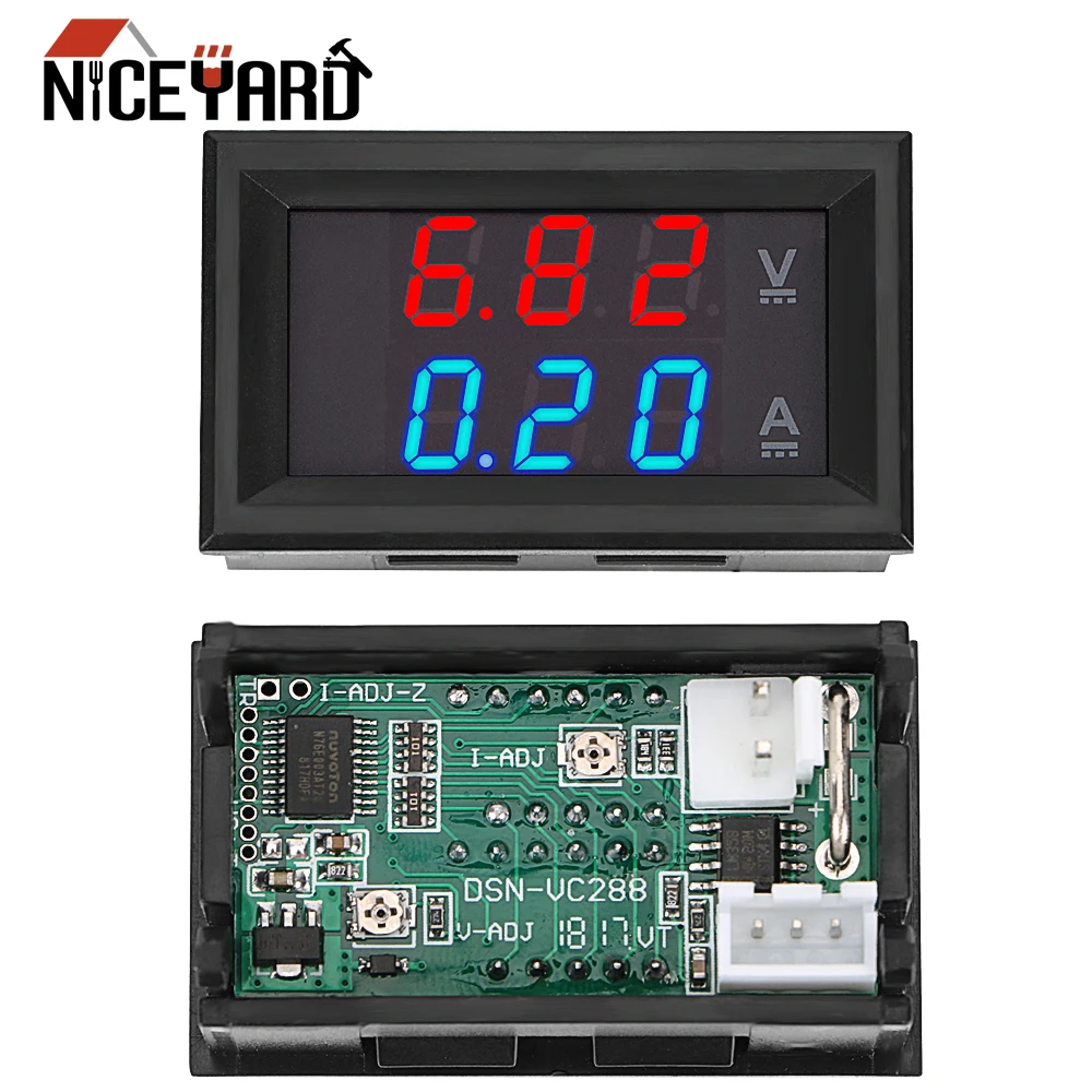 Амперметр индикатор напряжения тестер постоянного тока 100 в 10 А с кабелем Мини