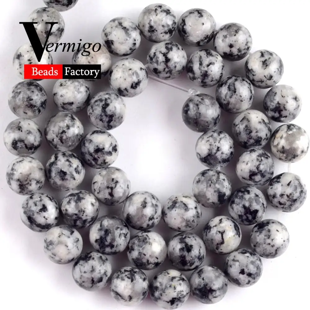 Круглые бусины черного и белого цвета для рукоделия россыпью 6 8 10 мм 15 дюймов |