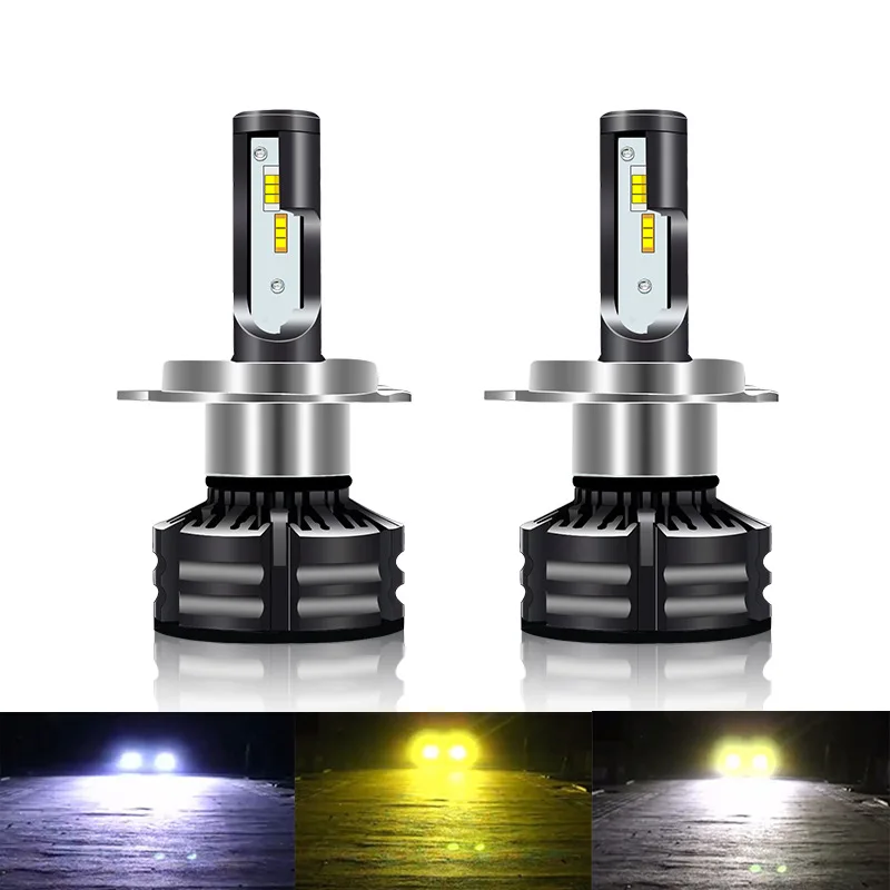 

T6 three-color temperature car LED headlights ultra-bright high beam near the light far and near one color-changing headlights c