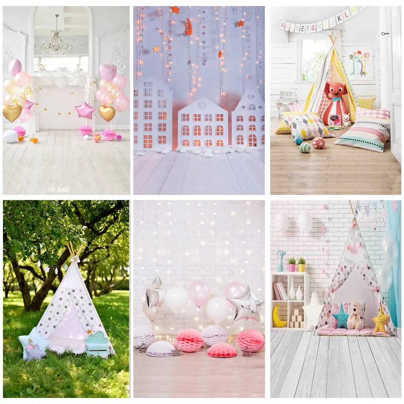 

SHENGYONGBAO фон для фотосъемки на день рождения с изображением мультяшных цветов в помещении для детской портретной фотосъемки студийный рекви...