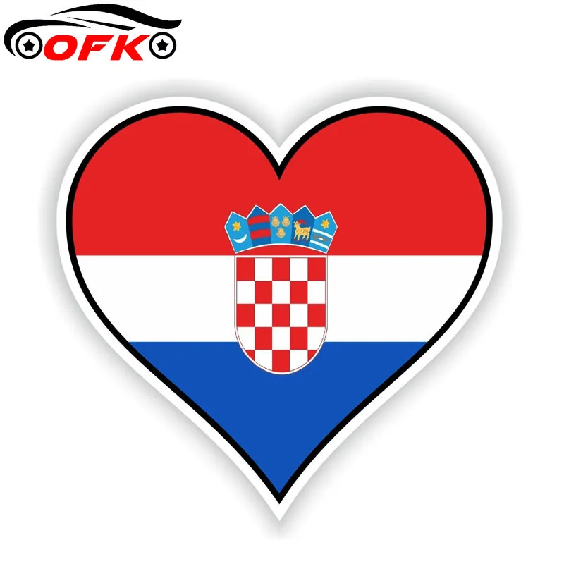 

Personality Car Accessories CROATIA HEART Flag Car Sticker Decal 13.7CM*12.7CM