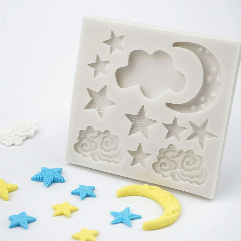 

Aouke Star Moon Silicone Mold DIY Cake Baking Decoration Fudge Chocolate Mold Moon Cloud Cake Jewelry Silicone Mold