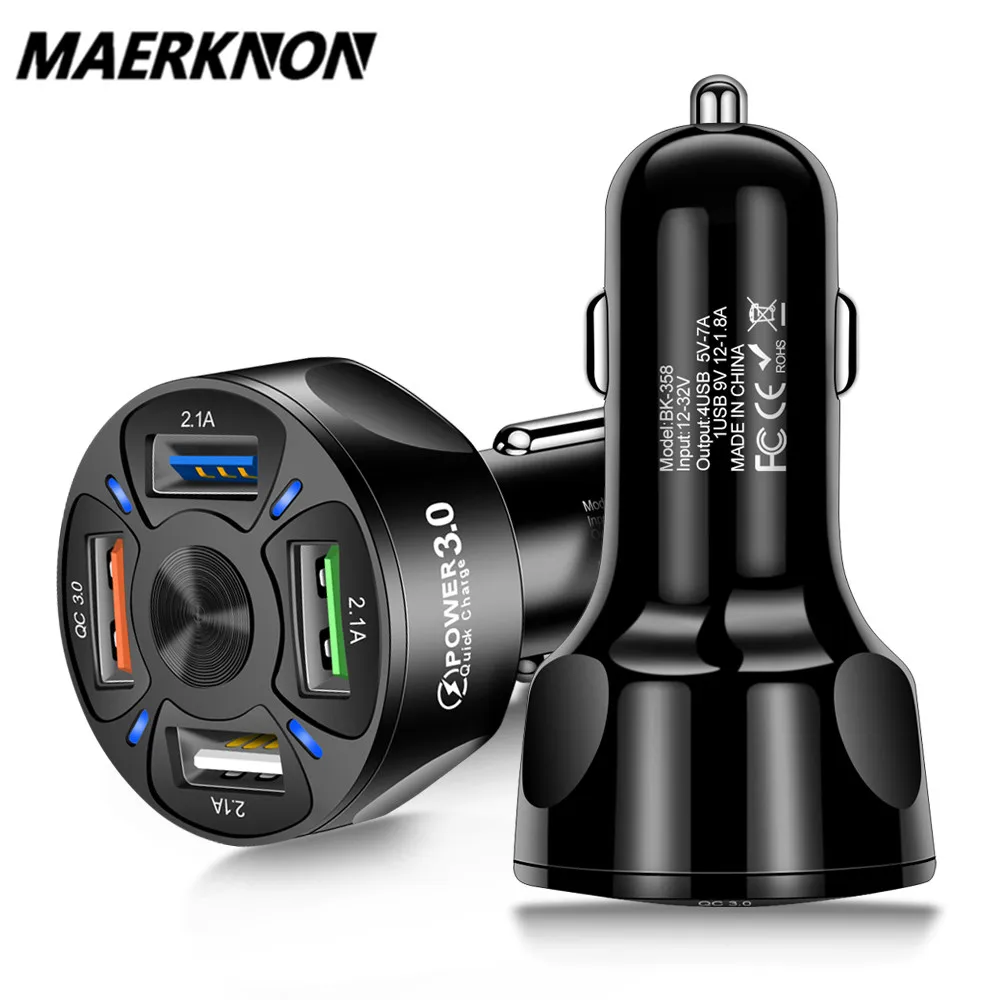 

Maerknon Quick Charge 3.0 USB Car Charger for iPhone 12 XR X Samsung Xiaomi Car Charger Fast QC 3.0 2.0 Mobile Phone Charger USB