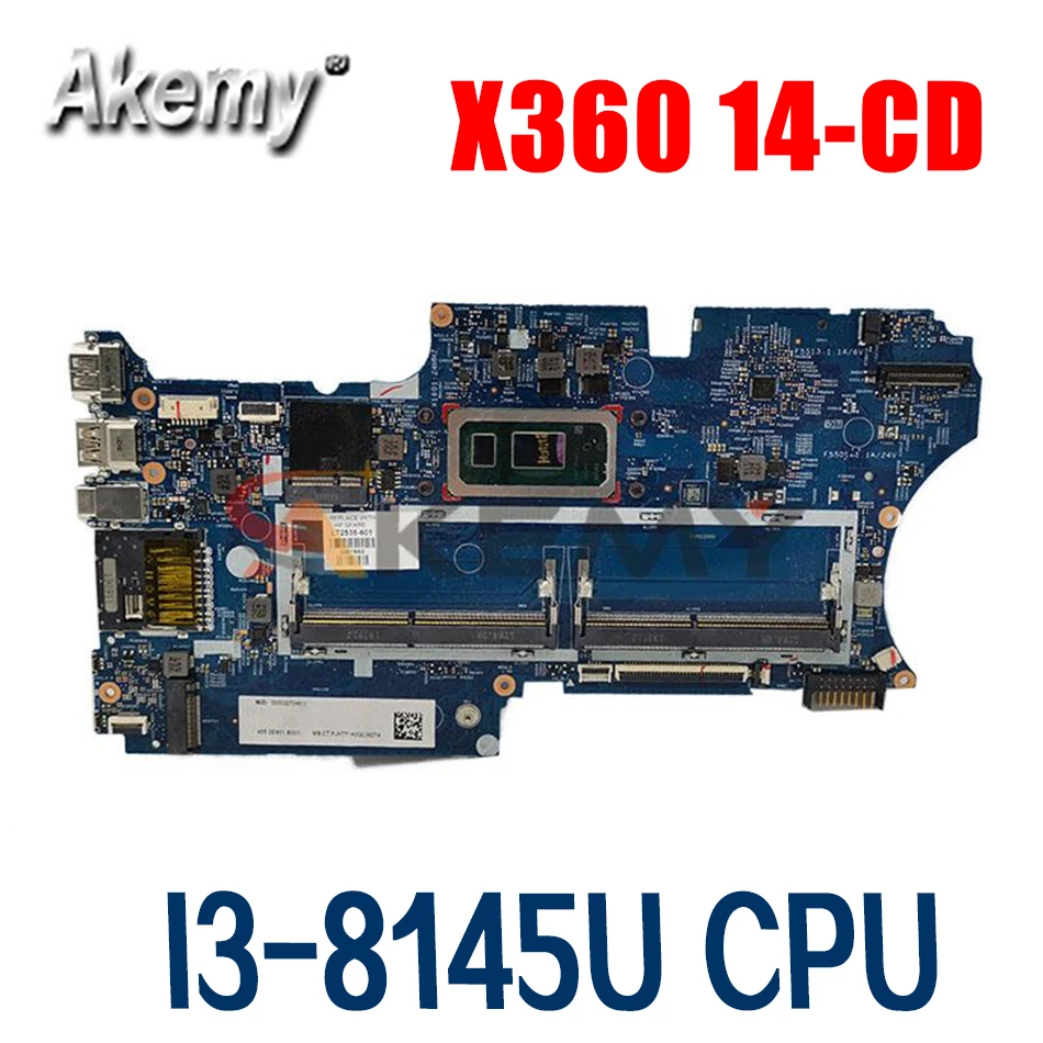 

Материнская плата для ноутбука HP X360 14-CD 18702-1 с процессором I3-8145U 100% хорошо работает