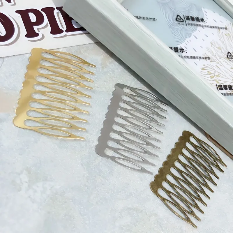 

10Pcs 5/10 tooth Gold/Silver Comb Hairpin Hair Styling Handmade DIY Accessories