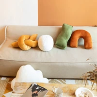 inyahome shaped velvet pillow wave knot cushion for sofa bed waist pillow cute kids home decor geometric art cushion farmhouse
