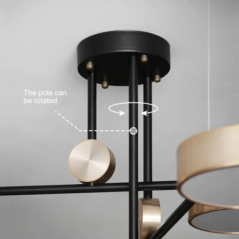 Постсовременный Золотой яркий трехцветный подвесной светильник простая и