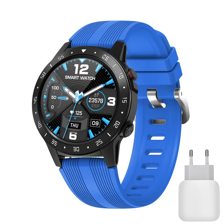 Blue with charger M5 Смарт часы водонепроницаемый Поддержка Bluetooth телефонные звонки, GPS smartwatch телефон для мужчин и женщин монитор сердечного ритма часы SIM карта - Цвет: Blue with charger