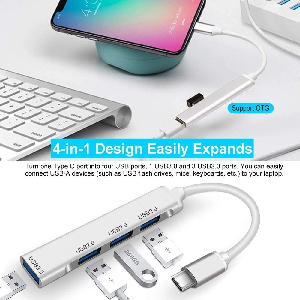 USB-концентратор 4 в 1 для MacBook Air/Pro iPad Pro 3 0/2020 iMac XPS | Компьютеры и офис