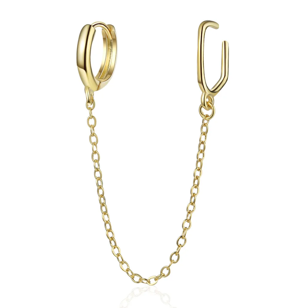 Серьги-кольца женские Асимметричные серебристые с креплением на хрящевую ткань |