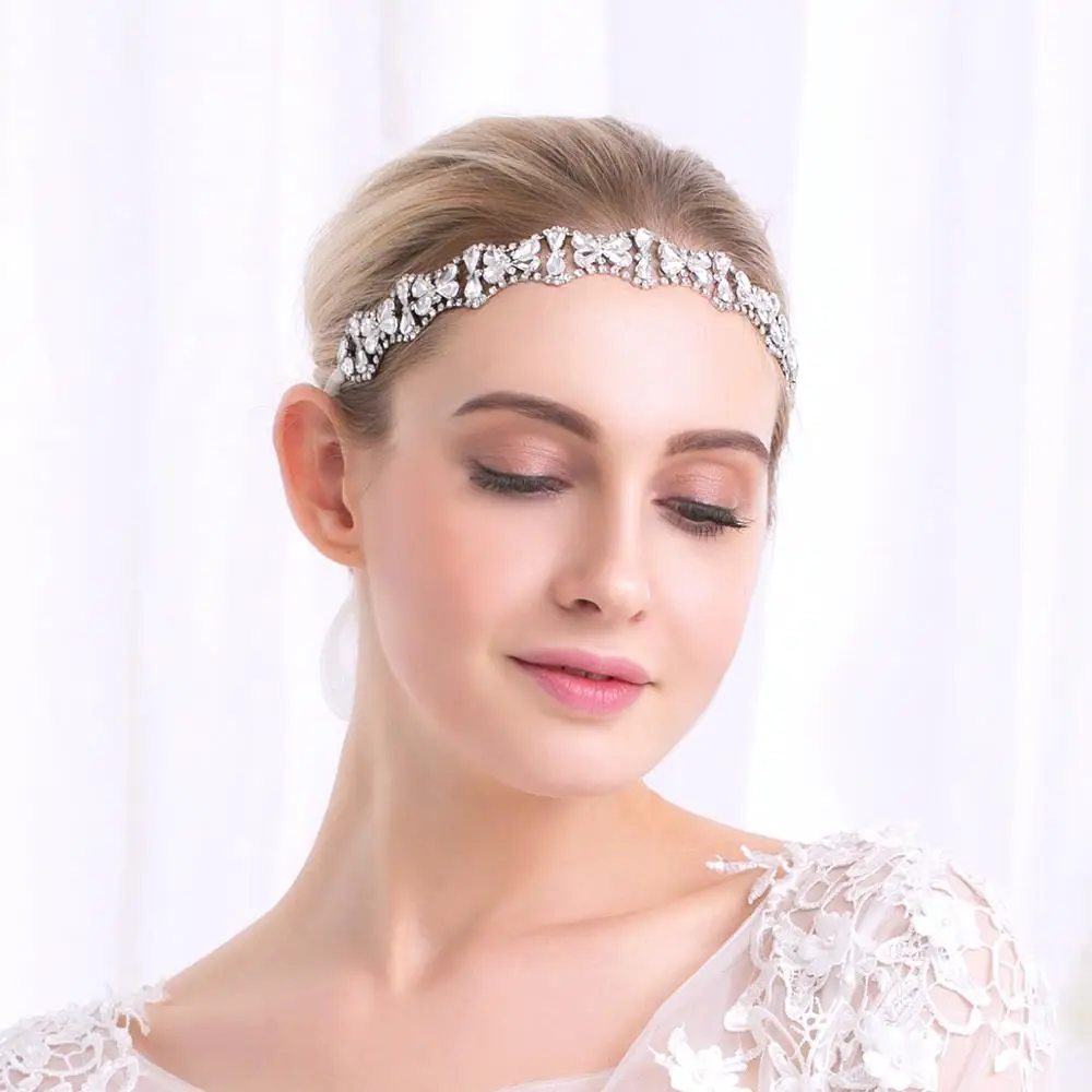 

Fashion Women Silver Headbands Crown Wedding Bridesmaid Bridal Hair Accessories Summer Luxury Tiara for Bride In Stock