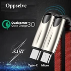 Микро-кабель USB Type-C QC 3,0 для быстрой зарядки Xiaomi Samsung Huawei Mate 40 Android Type-C, провод для передачи данных, шнур, зарядное устройство для телефона, кабели