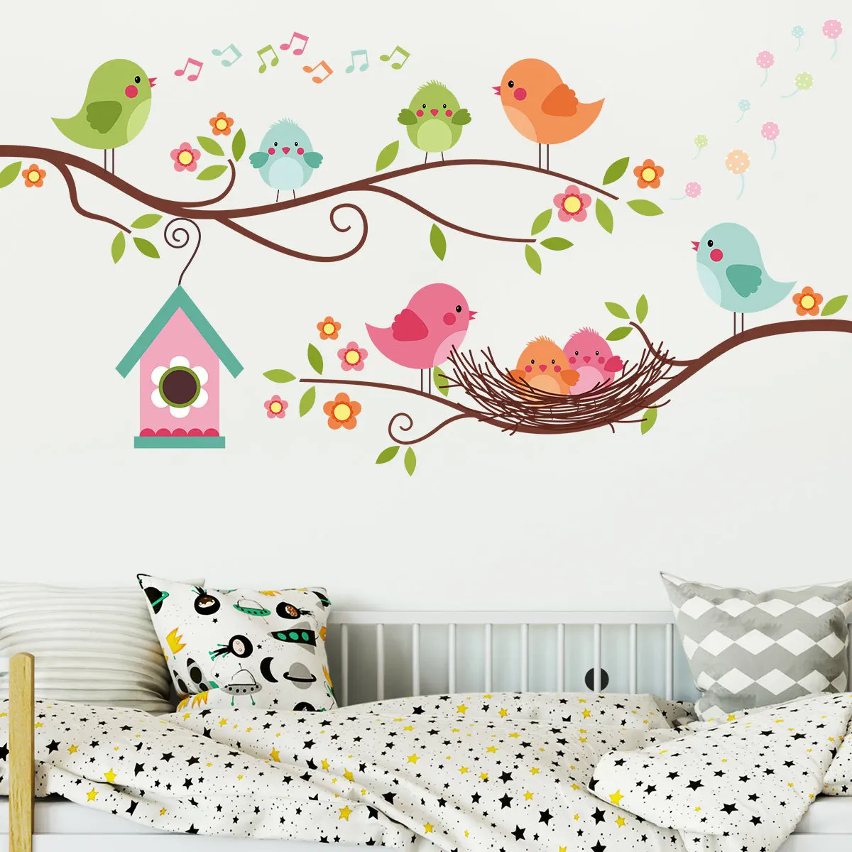 

Cute Bird Stickers Small House Nest Wall Stickers Children's Room Bedroom Living Room Home Decoration Wall Stickers