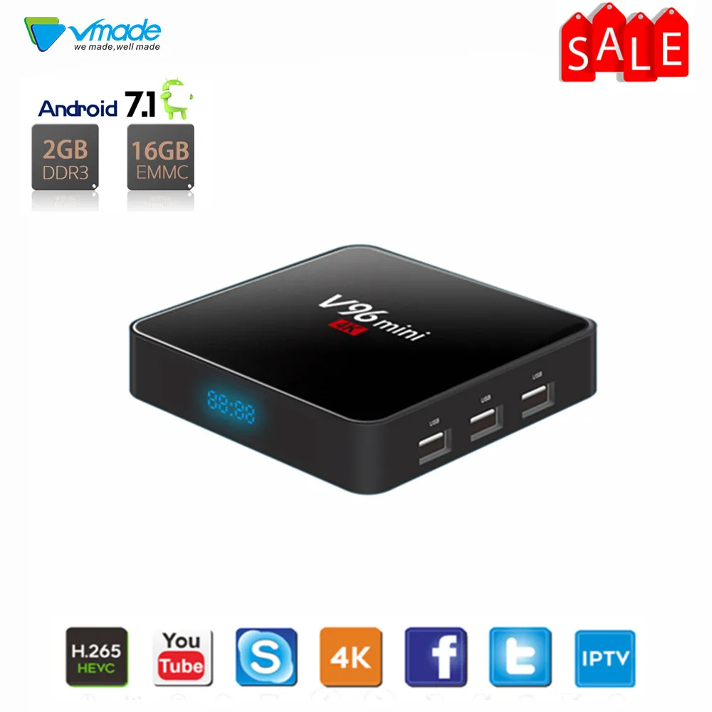 Vmade новейшая оригинальная Мини ТВ коробка Android 7 1 OS Allwinner H3 Поддержка Bluetooth YouTube
