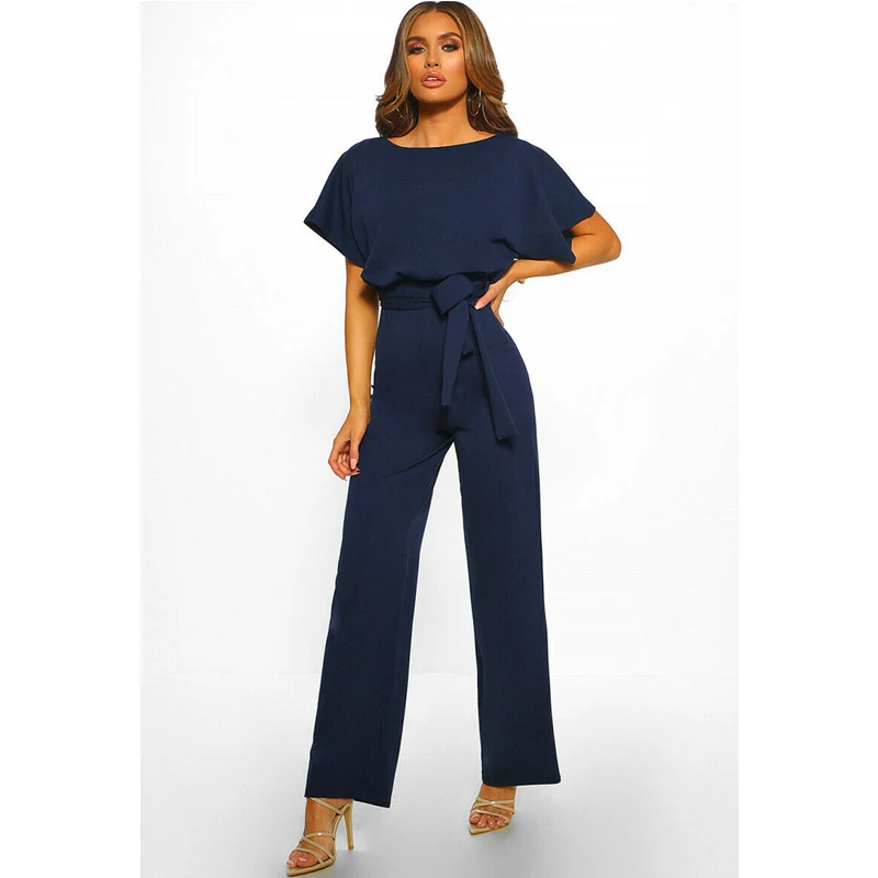 Женский комбинезон Hirigin Летний с круглым вырезом коротким рукавом летучая мышь и