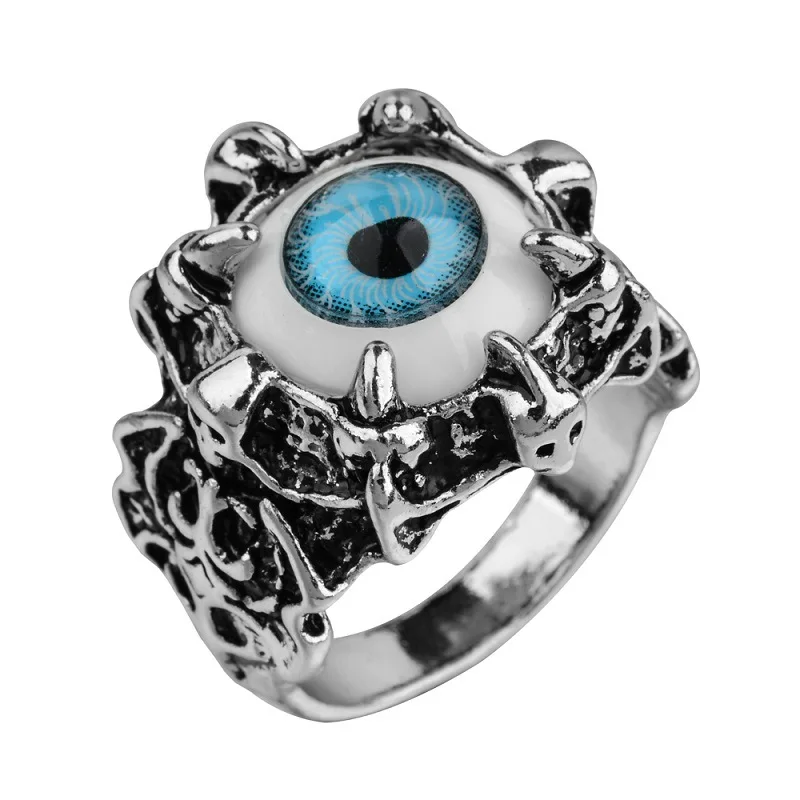 

New Fashion Classic Vintage Evil Eye Finger Ring Eyeball Punk Goth Jewellery Halloween Gift Ring Wholesale Halloween Ring Set